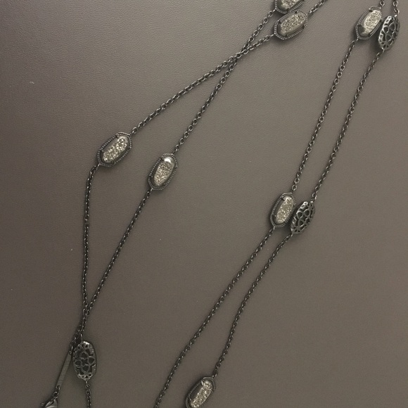 Kendra Scott GM & Platinum Drusy Kellie Necklace - Picture 1 of 1